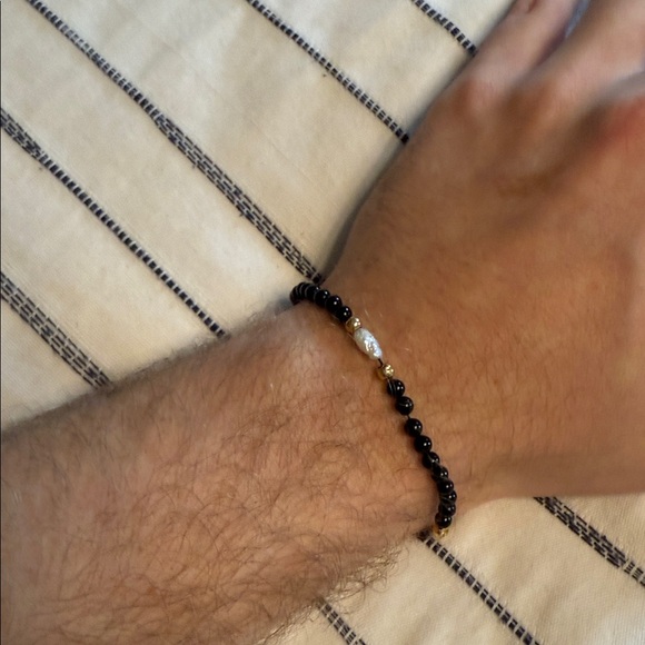 Vintage 14K Gold & Freshwater Pearl Beaded Bracelet - Picture 4 of 4